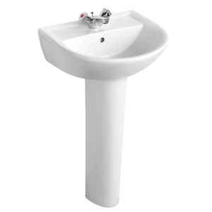 Armitage Shanks 31 Sandringham 1 Tap Hole Basin and Pedestal Pack 550 mm S161601