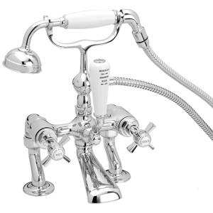 Heritage Dawlish Deck Mounted Bath Shower Mixer Tap Chrome TDCC02