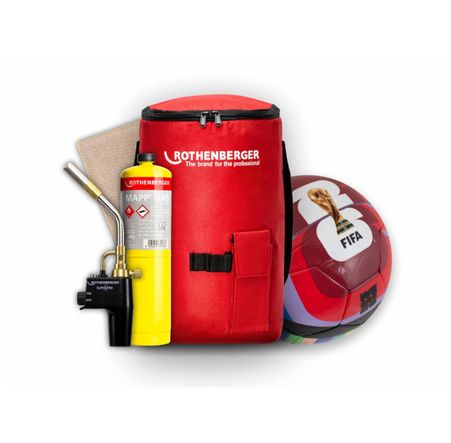 Rothenberger World Cup Hotbag - 1x Superfire2 Torch, 1x Disposable Mapp Cartridge, 1x Plumbers Soldering Mat, 1x Hotbag & 1x World Cup Football 18033