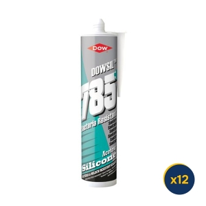 Dow Corning Dowsil 785 Bacteria Resistant Sanitary Silicone Sealant White 310ml (Pack of 12) 3279120PK